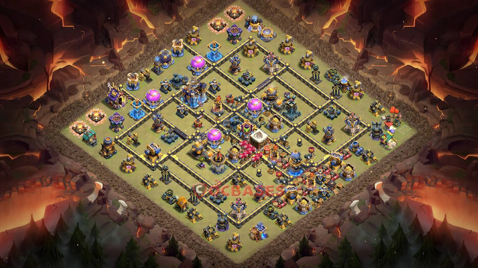 War (Anti-3 Star) Base TH18 - Clash of Clans Town Hall 18 Layout Link War (Anti-3 Star) Base TH18 - Clash of Clans Town Hall 18 WAR Base Layout with Copy Link 2026
