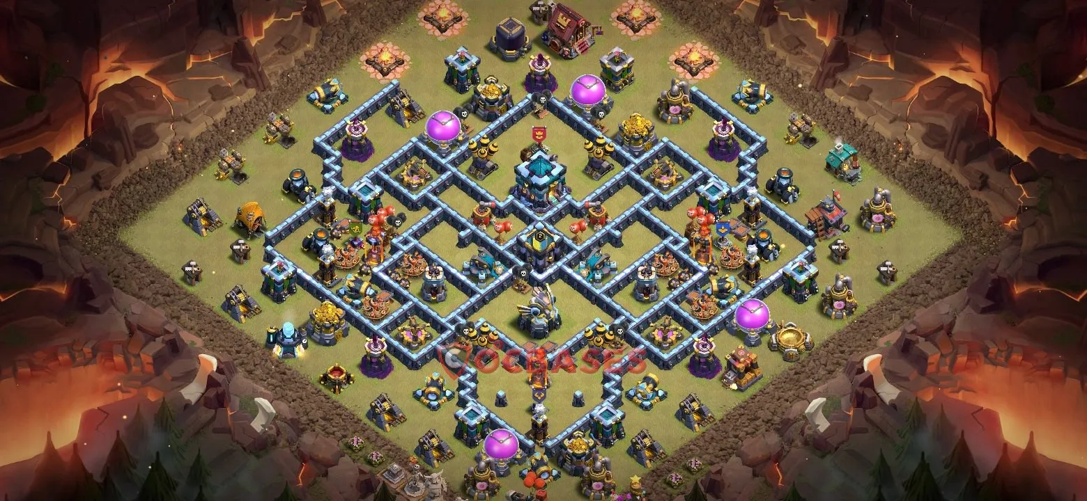 War (Anti-3 Star) Base TH13 with Link | Clash of Clans Bases | Layouts ID okewi