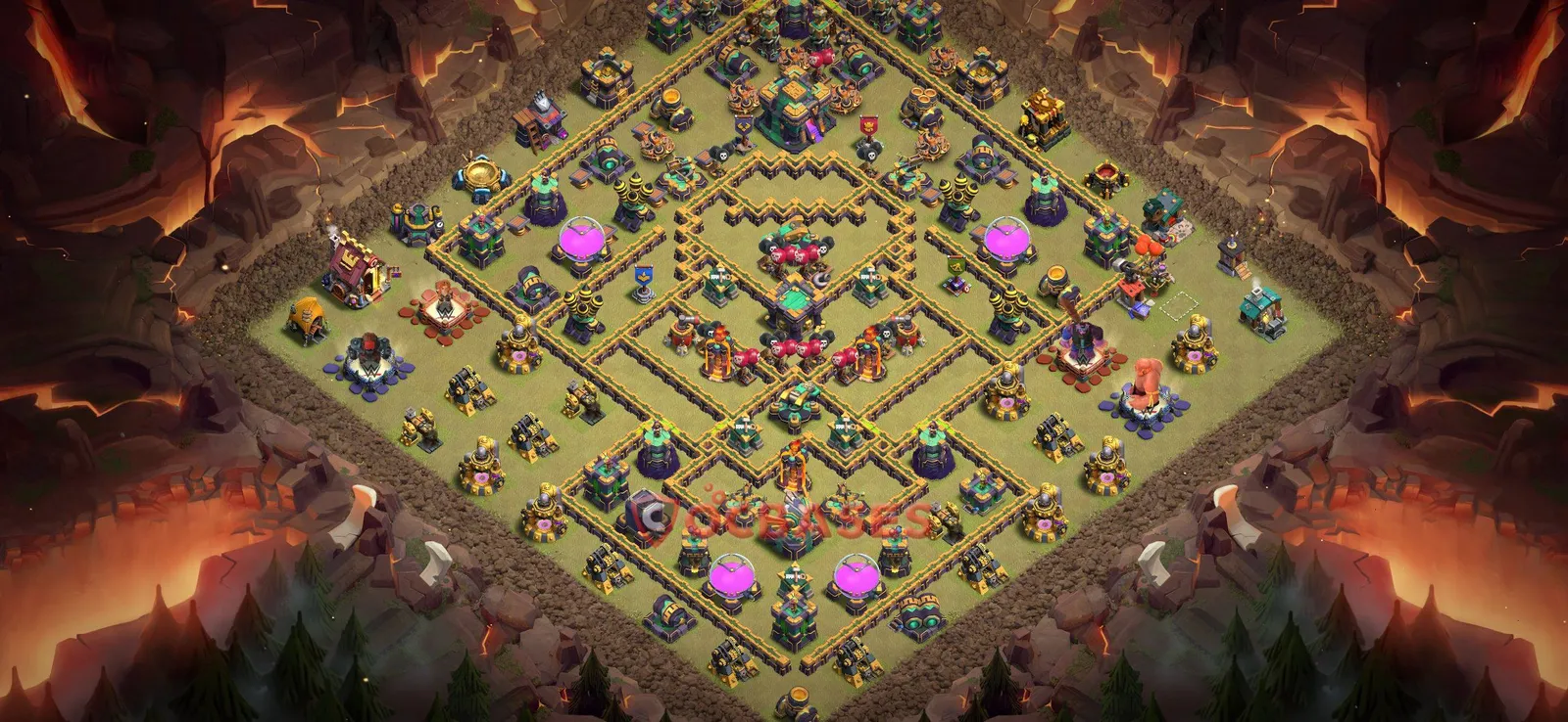 War (Anti-3 Star) Base TH14 with Link | Clash of Clans Bases | Layouts ID om22v