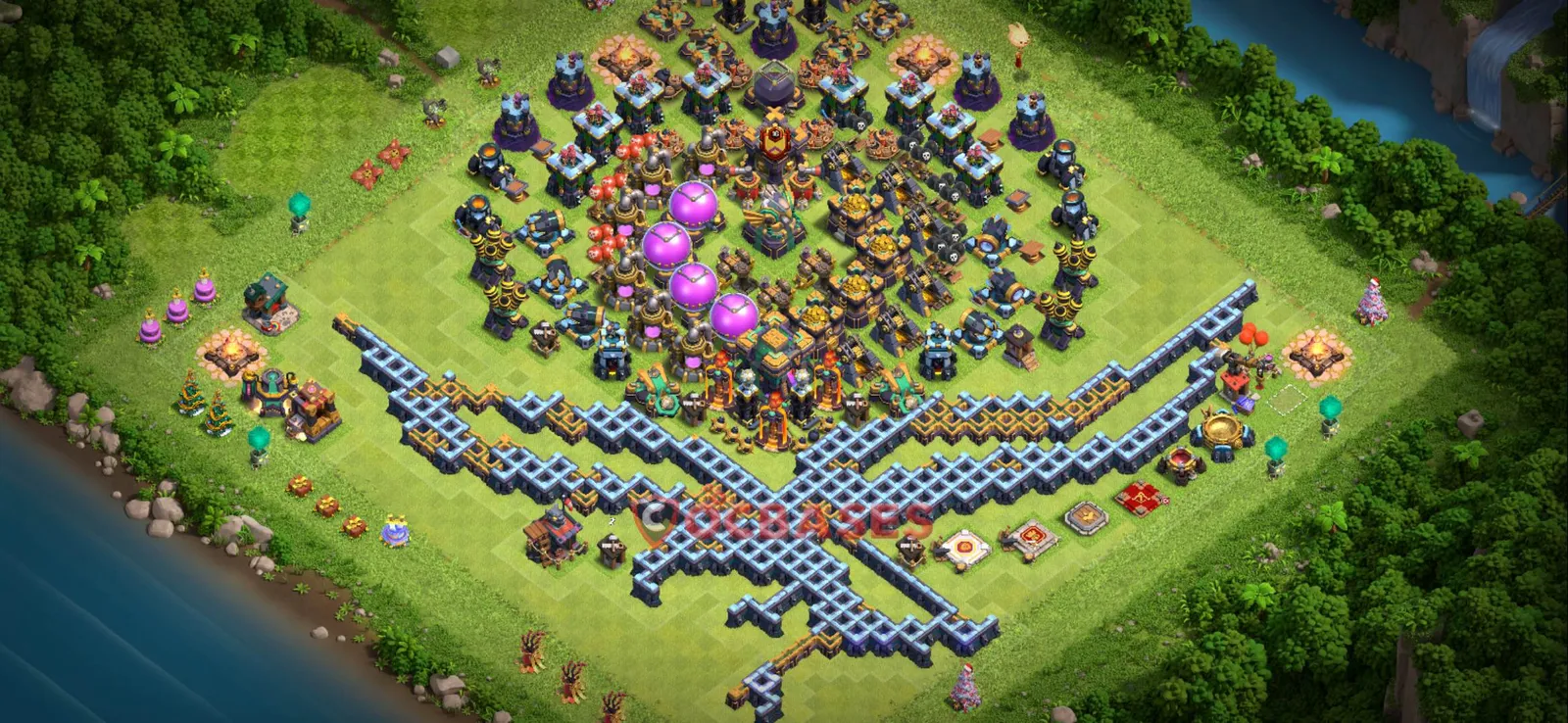 War (Anti-3 Star) Base TH14 - Clash of Clans Town Hall 14 Layout Link War (Anti-3 Star) Base TH14 - Clash of Clans Town Hall 14 WAR Base Layout with Copy Link 2026