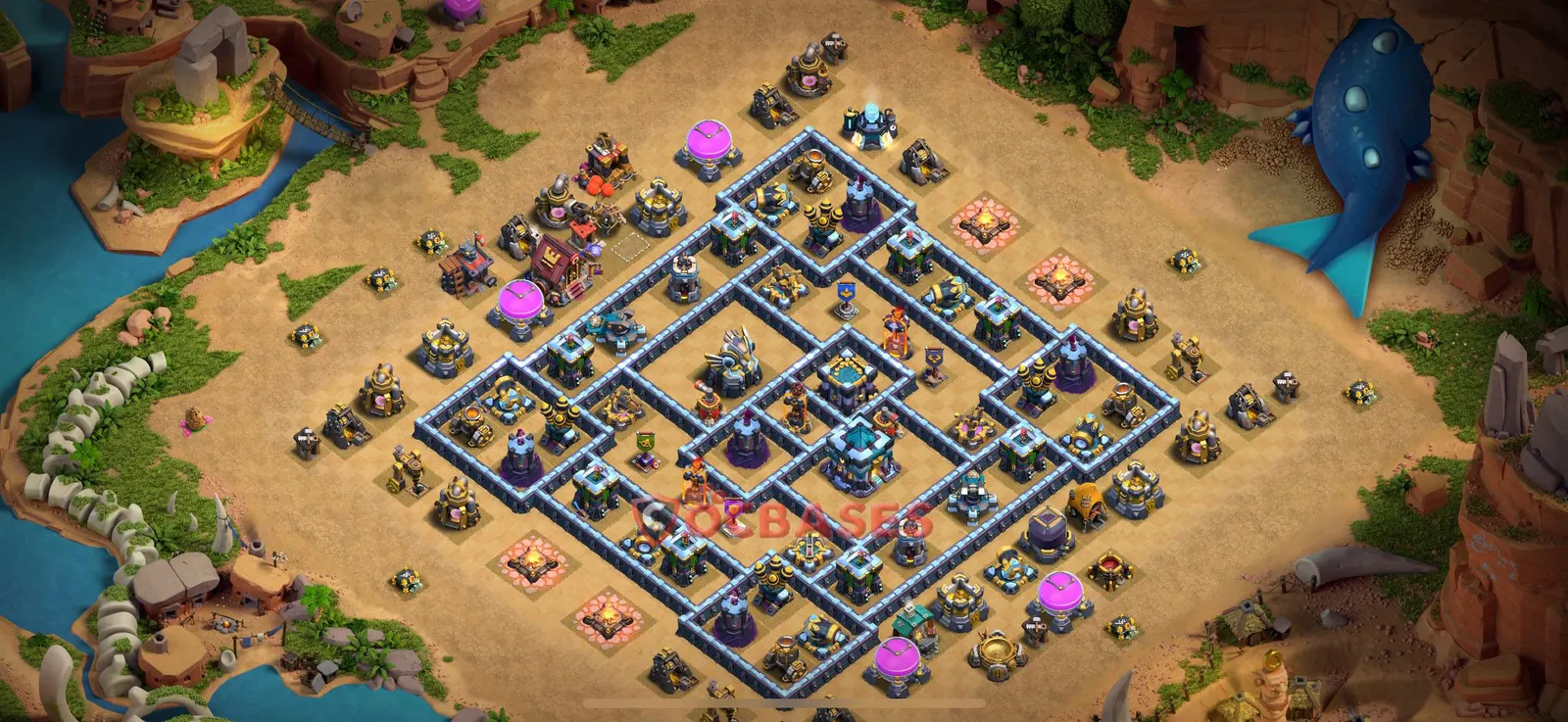 War (Anti-3 Star) Base TH13 with Link | Clash of Clans Bases | Layouts ID pf2ey