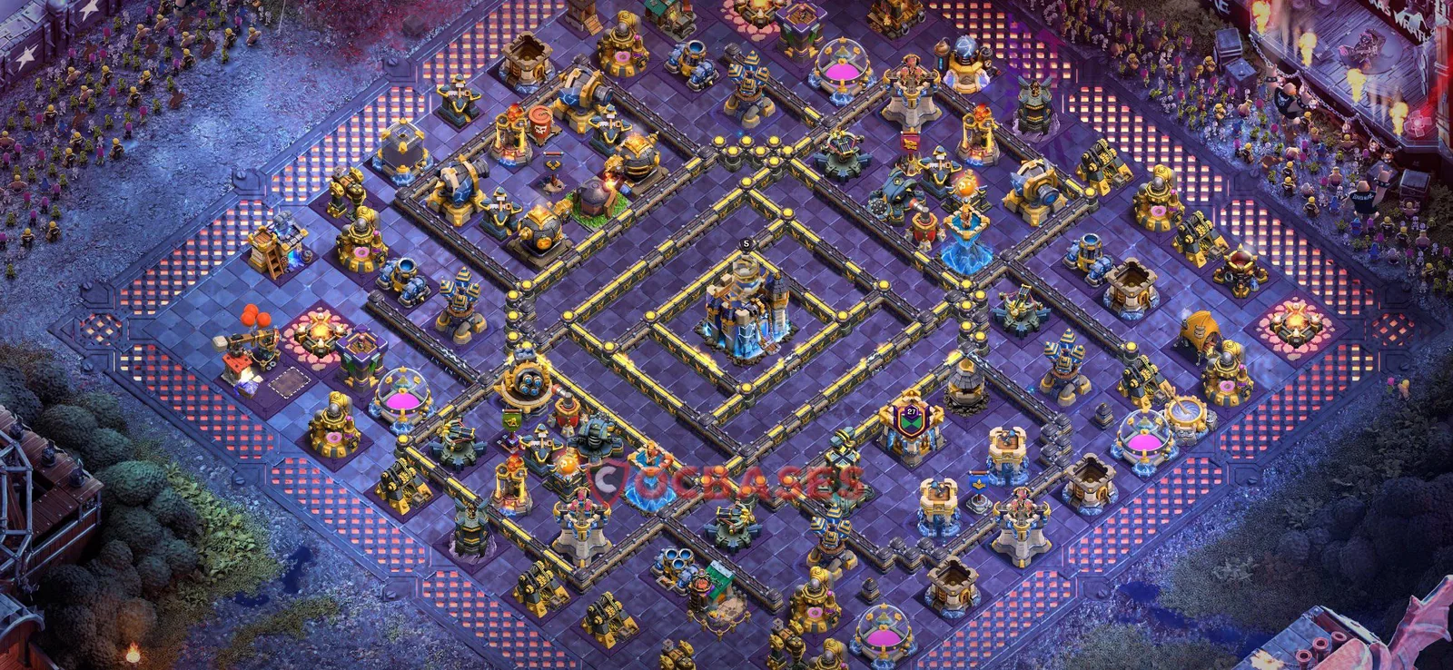 War (Anti-3 Star) Base TH18 with Link | Clash of Clans Bases | Layouts ID pzz8p