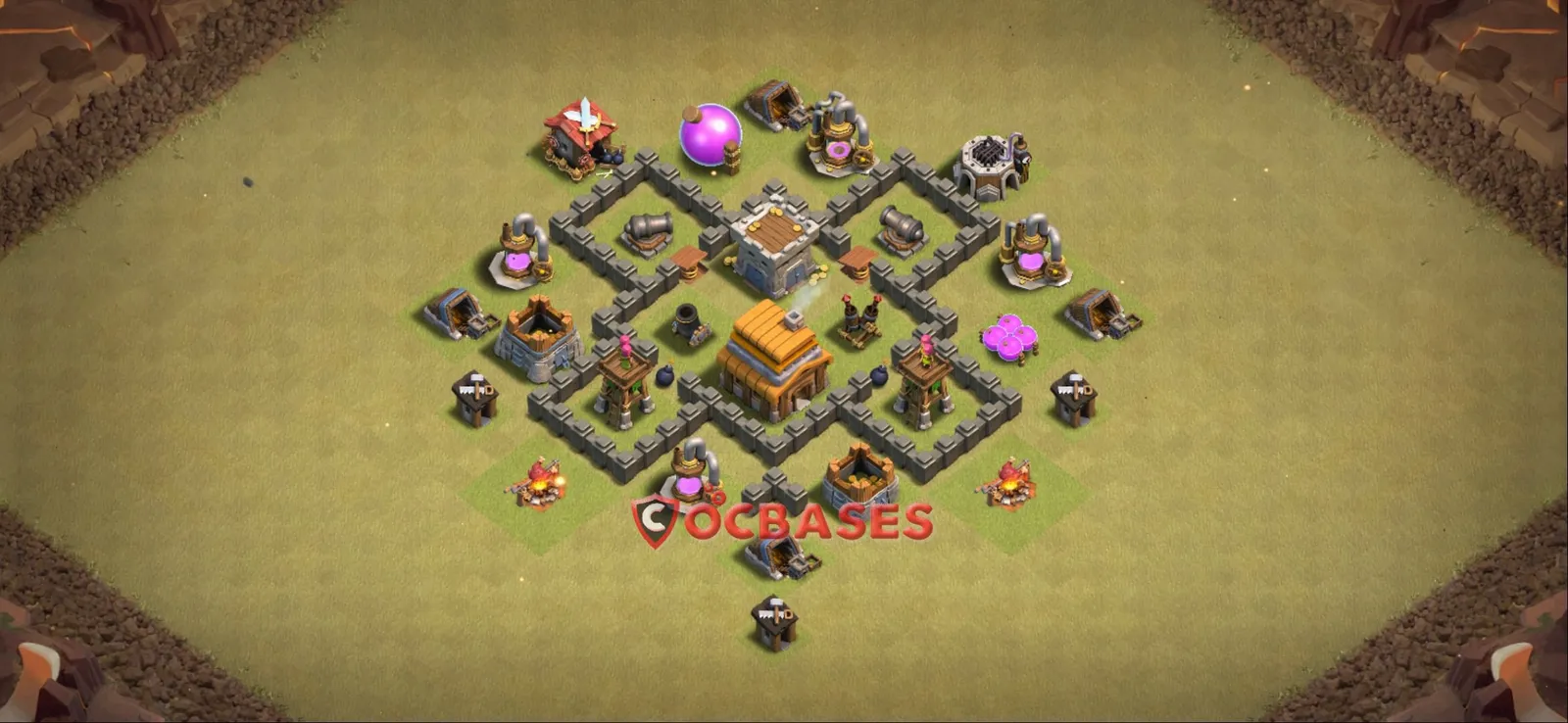 War (Anti-3 Star) Base TH4 with Link | Clash of Clans Bases | Layouts ID qcy4x