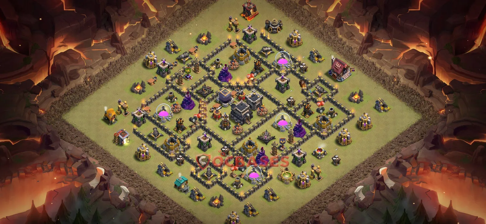War (Anti-3 Star) Base TH9 with Link | Clash of Clans Bases | Layouts ID qd7me