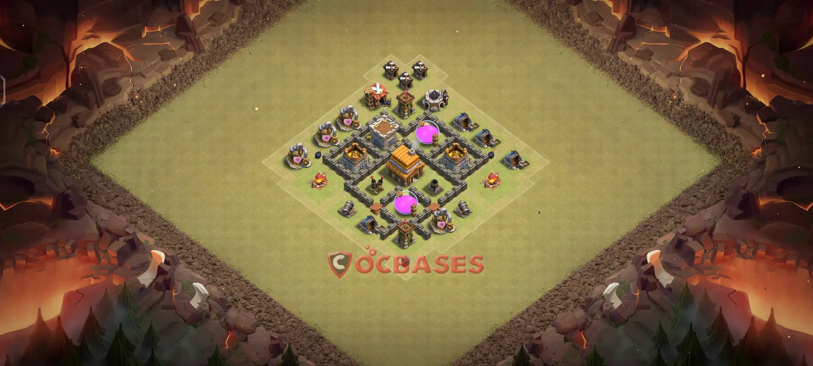 War (Anti-3 Star) Base TH4 - Clash of Clans Town Hall 4 Layout Link War (Anti-3 Star) Base TH4 - Clash of Clans Town Hall 4 WAR Base Layout with Copy Link 2026