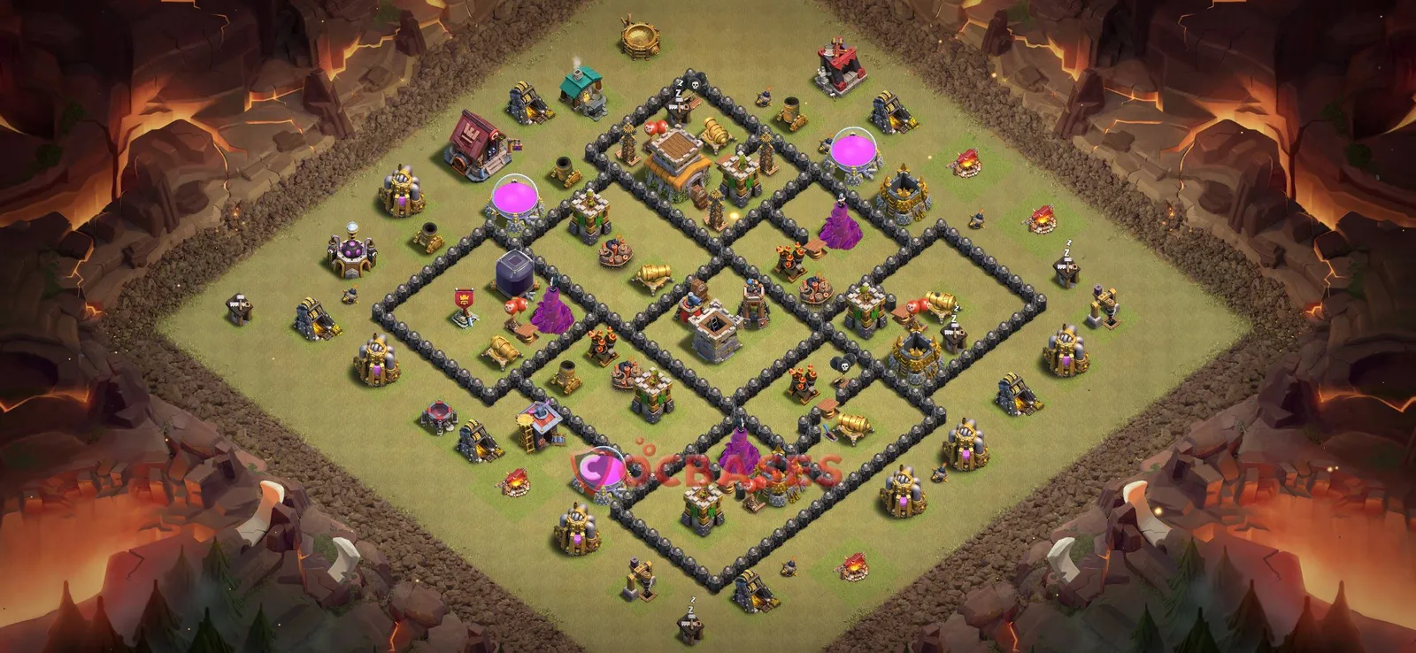 War (Anti-3 Star) Base TH8 with Link | Clash of Clans Bases | Layouts ID qvzxx
