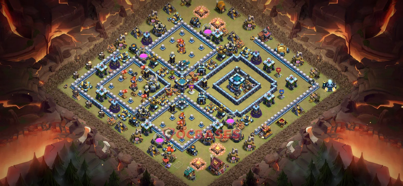 War (Anti-3 Star) Base TH13 with Link | Clash of Clans Bases | Layouts ID rhlik