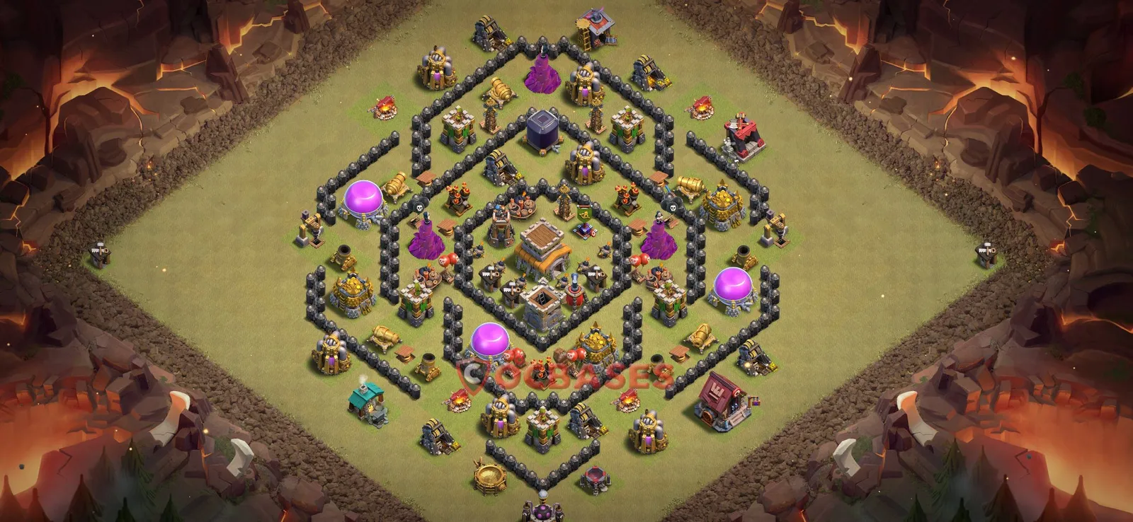 War (Anti-3 Star) Base TH8 with Link | Clash of Clans Bases | Layouts ID rm8dp