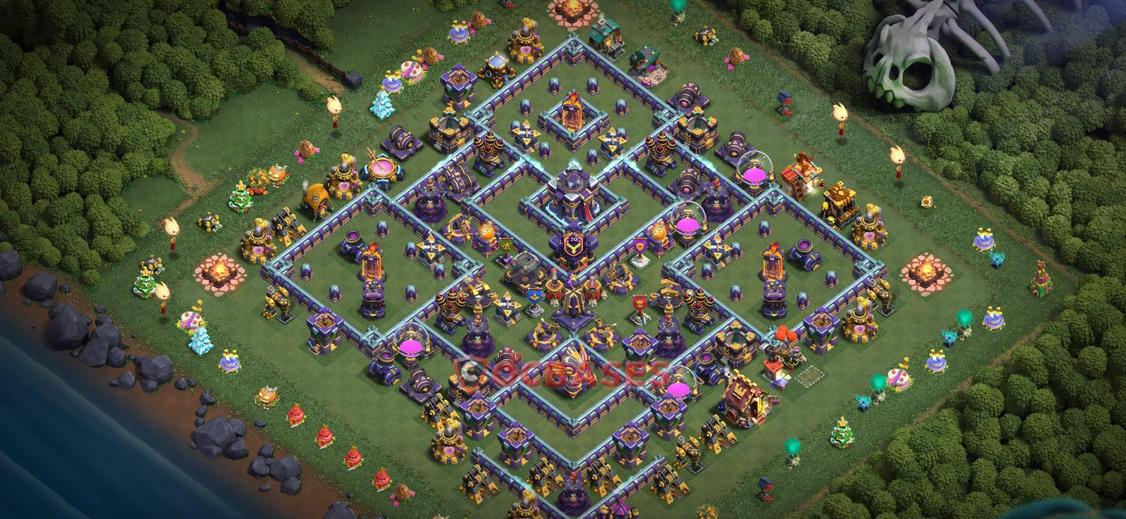 War (Anti-3 Star) Base TH15 with Link | Clash of Clans Bases | Layouts ID rq2bn