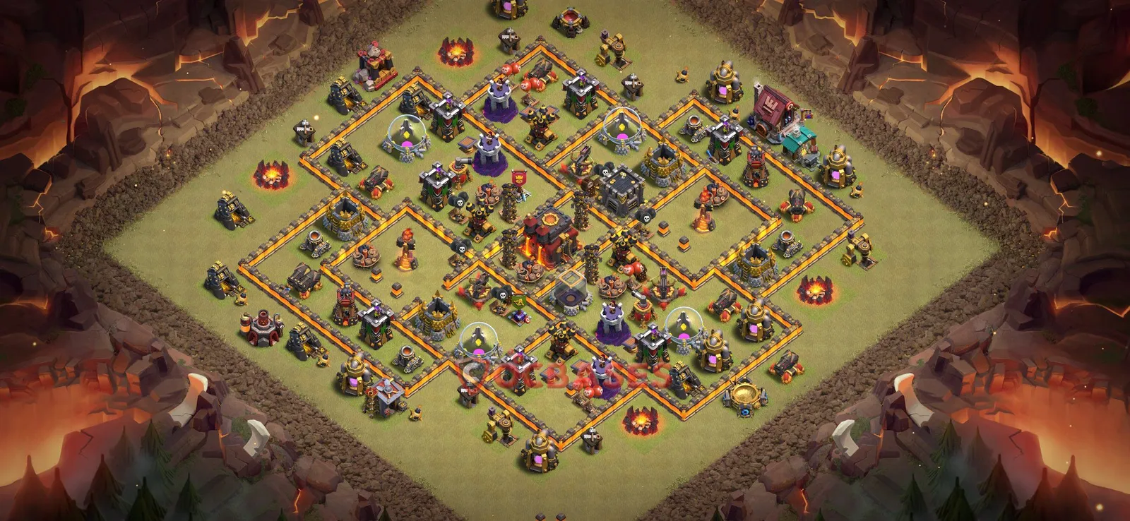 War (Anti-3 Star) Base TH10 with Link | Clash of Clans Bases | Layouts ID shbnc
