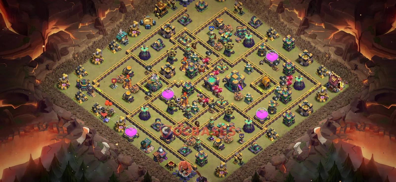 War (Anti-3 Star) Base TH14 with Link | Clash of Clans Bases | Layouts ID sme1o