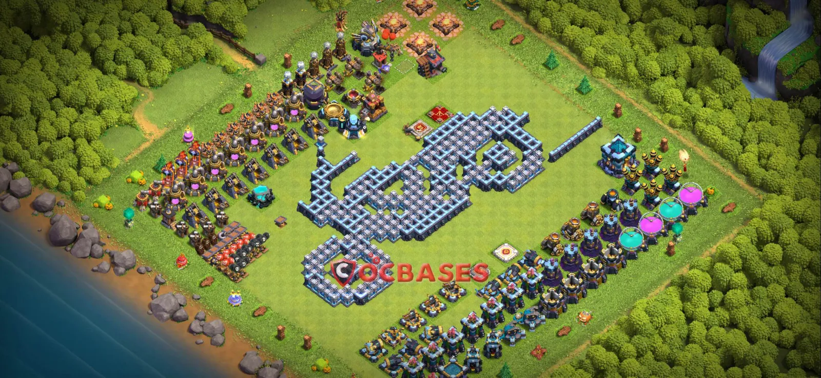 War (Anti-3 Star) Base TH13 - Clash of Clans Town Hall 13 Layout Link War (Anti-3 Star) Base TH13 - Clash of Clans Town Hall 13 WAR Base Layout with Copy Link 2026