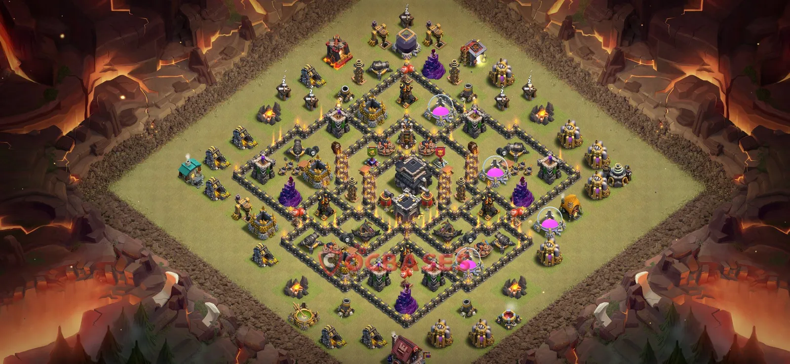War (Anti-3 Star) Base TH9 with Link | Clash of Clans Bases | Layouts ID syjfq