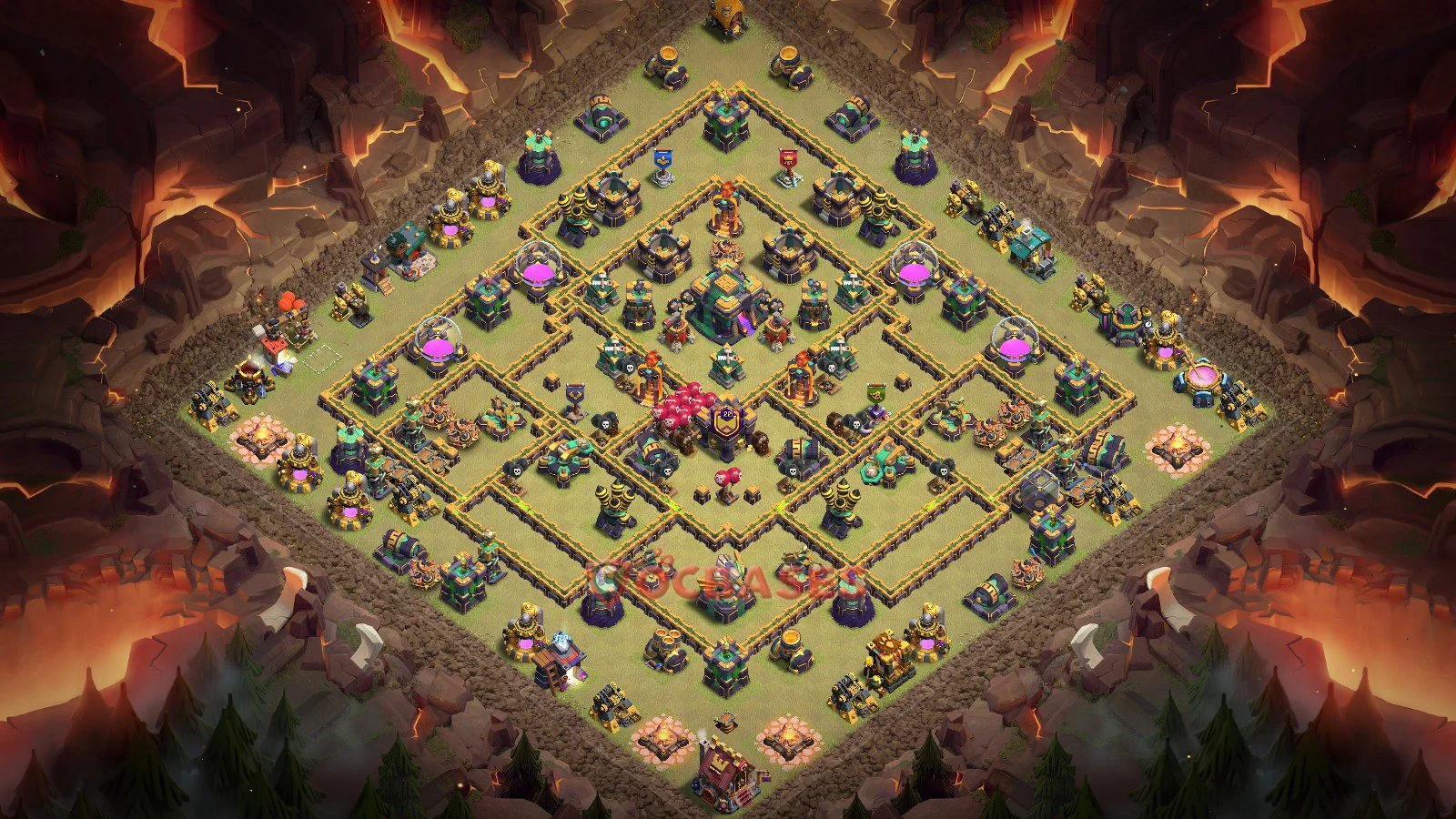 War (Anti-3 Star) Base TH14 with Link | Clash of Clans Bases | Layouts ID t46nr
