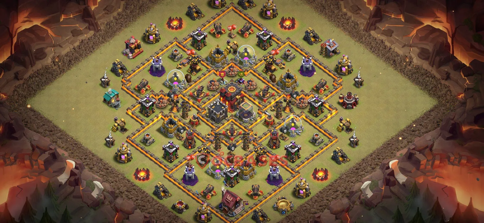 War (Anti-3 Star) Base TH10 with Link | Clash of Clans Bases | Layouts ID t73o3