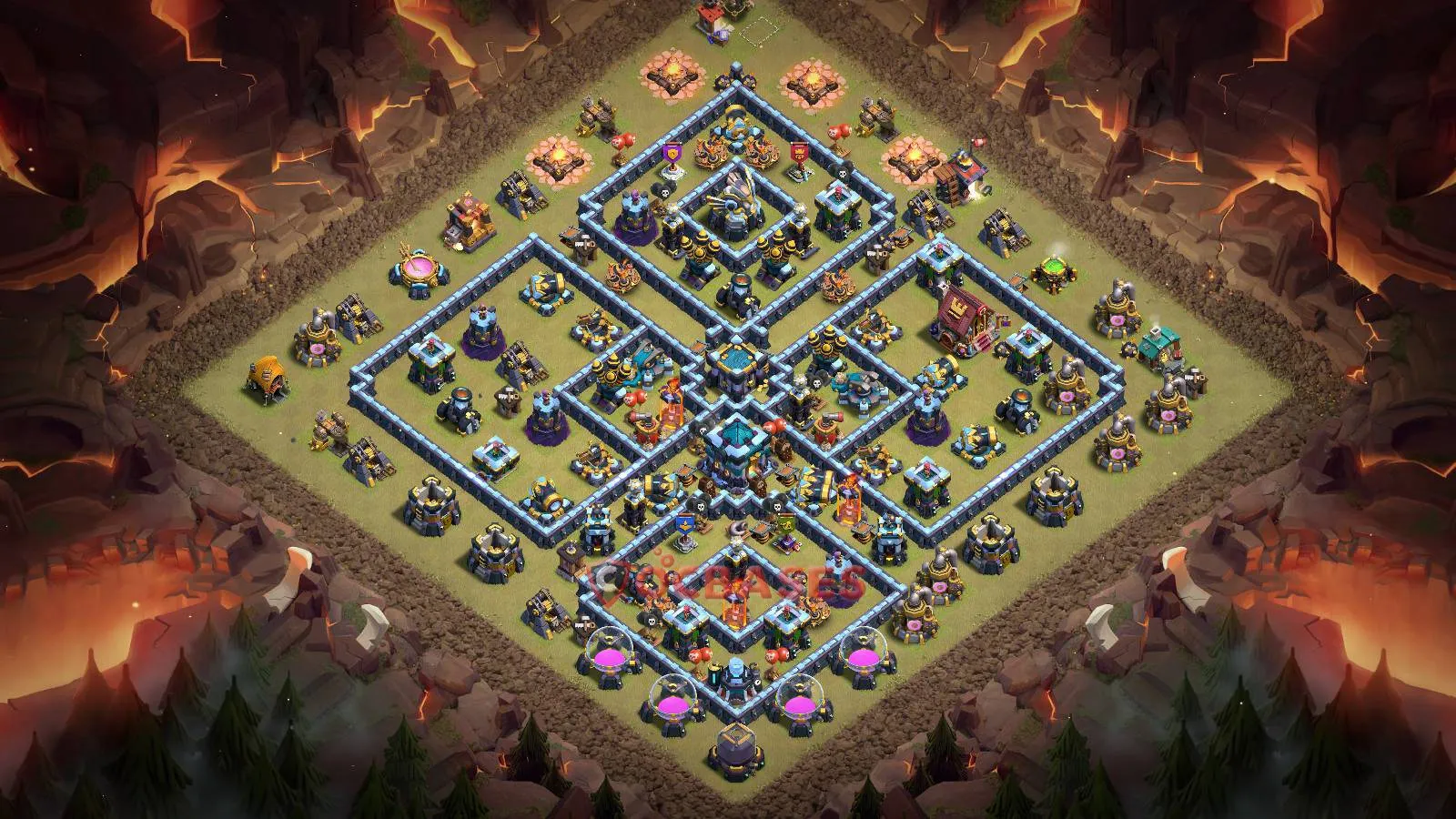 War (Anti-3 Star) Base TH13 - Clash of Clans Town Hall 13 Layout with Link