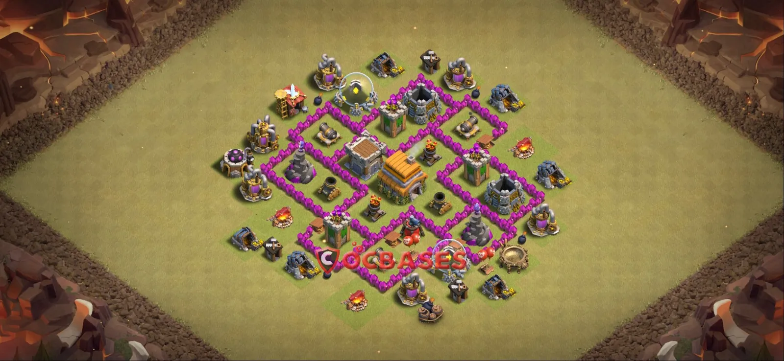 War (Anti-3 Star) Base TH6 - Clash of Clans Town Hall 6 Layout with Link