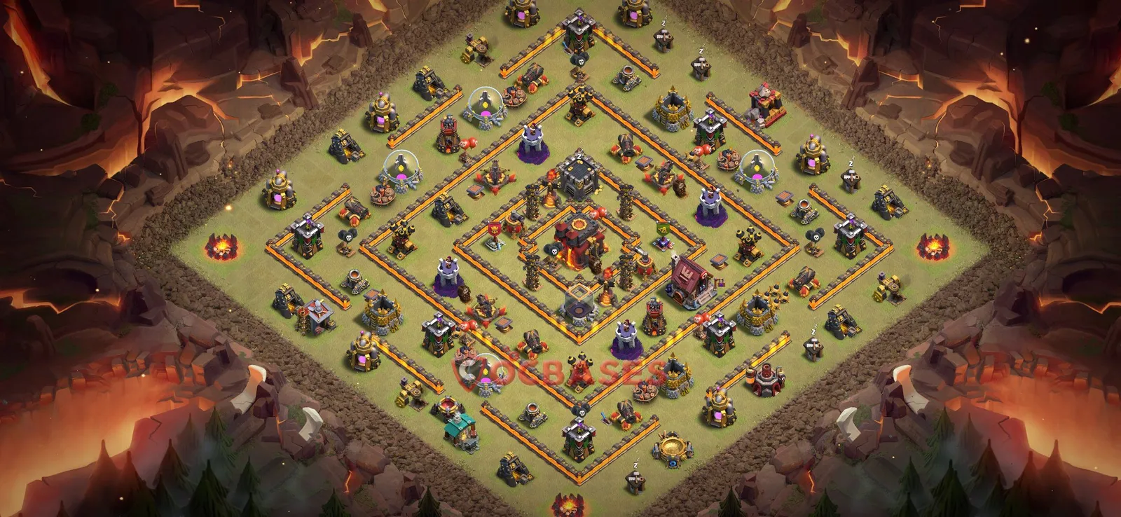 War (Anti-3 Star) Base TH10 with Link | Clash of Clans Bases | Layouts ID um47f