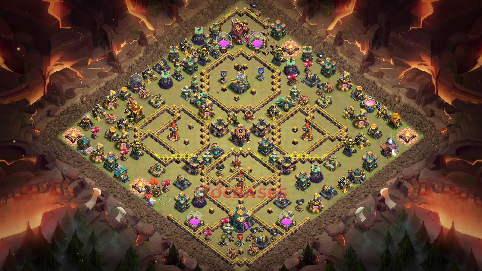 War (Anti-3 Star) Base TH14 with Link | Clash of Clans Bases | Layouts ID uvgax