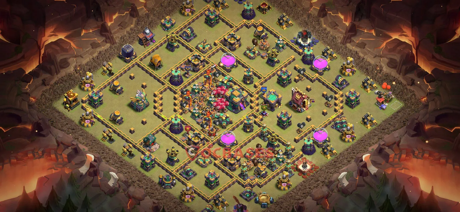 War (Anti-3 Star) Base TH14 - Clash of Clans Town Hall 14 Layout Link War (Anti-3 Star) Base TH14 - Clash of Clans Town Hall 14 WAR Base Layout with Copy Link 2026