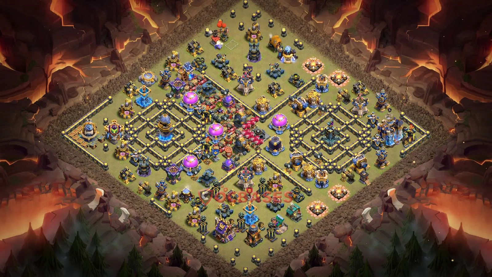 War (Anti-3 Star) Base TH18 - Clash of Clans Town Hall 18 Layout Link War (Anti-3 Star) Base TH18 - Clash of Clans Town Hall 18 WAR Base Layout with Copy Link 2026