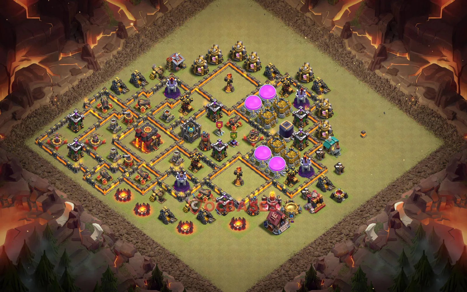 War (Anti-3 Star) Base TH10 with Link | Clash of Clans Bases | Layouts ID vorr9