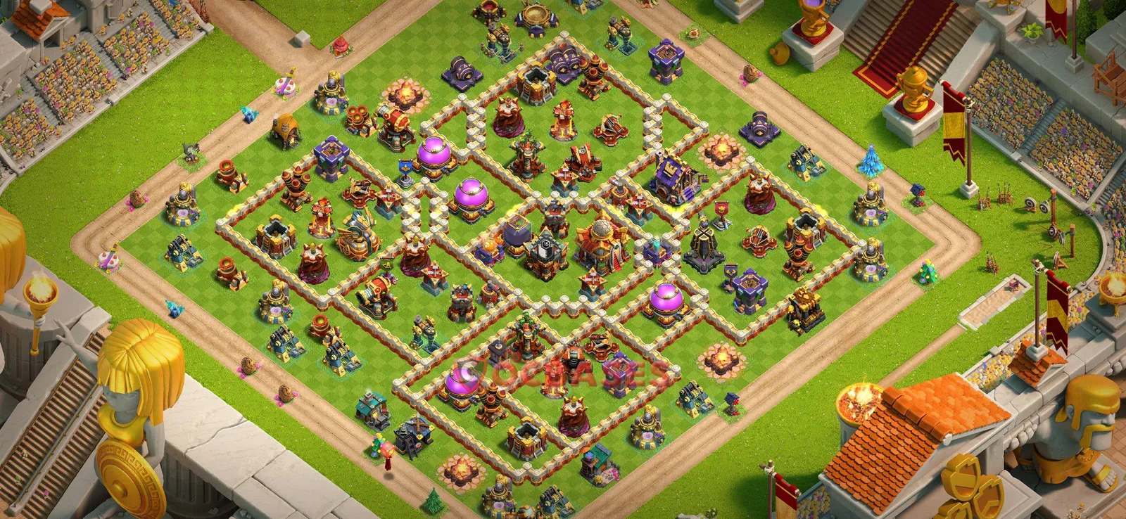 War (Anti-3 Star) Base TH16 with Link | Clash of Clans Bases | Layouts ID w14to