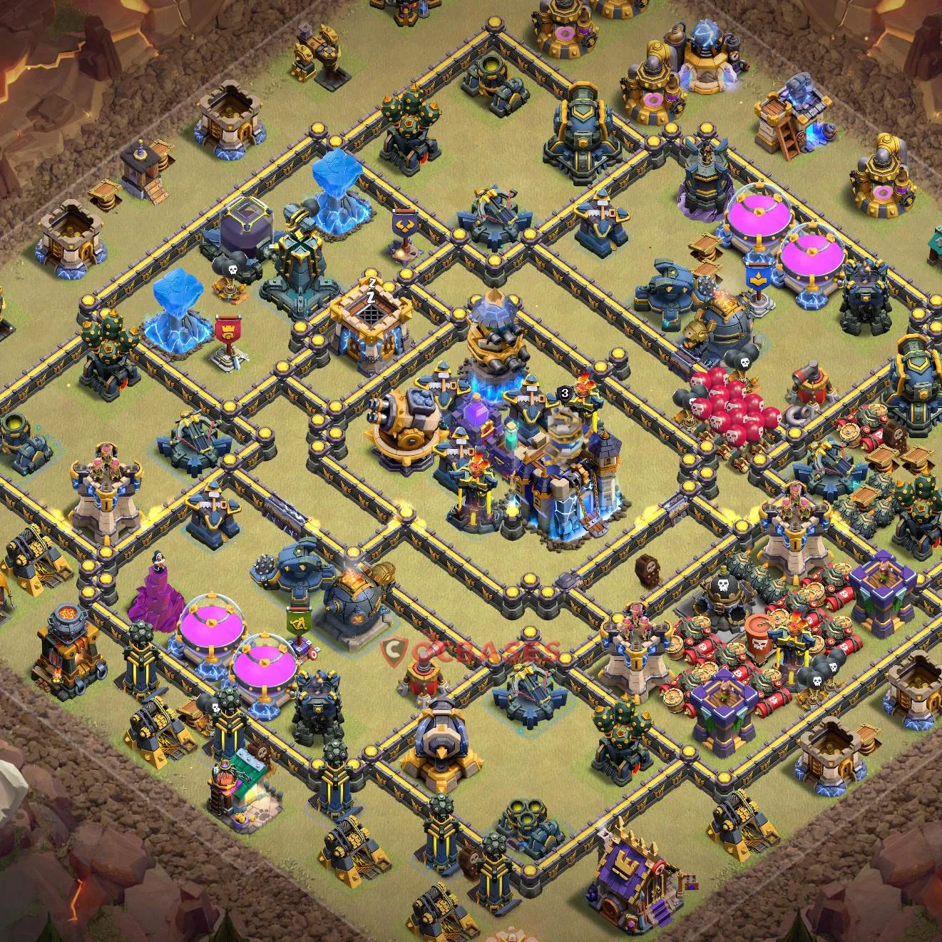 War (Anti-3 Star) Base TH18 with Link | Clash of Clans Bases | Layouts ID w7b0r