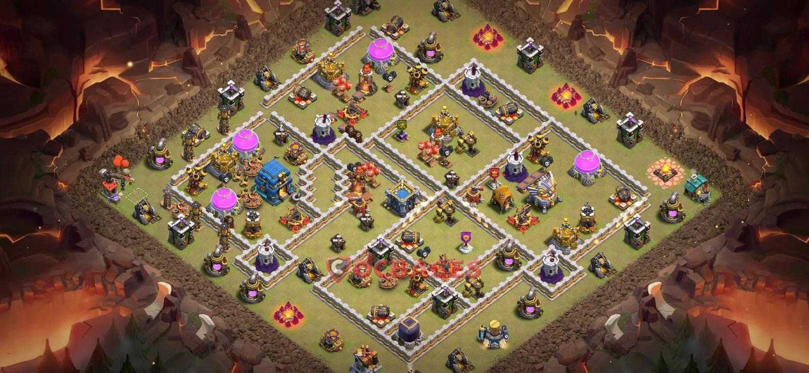War (Anti-3 Star) Base TH12 with Link | Clash of Clans Bases | Layouts ID wvhhf