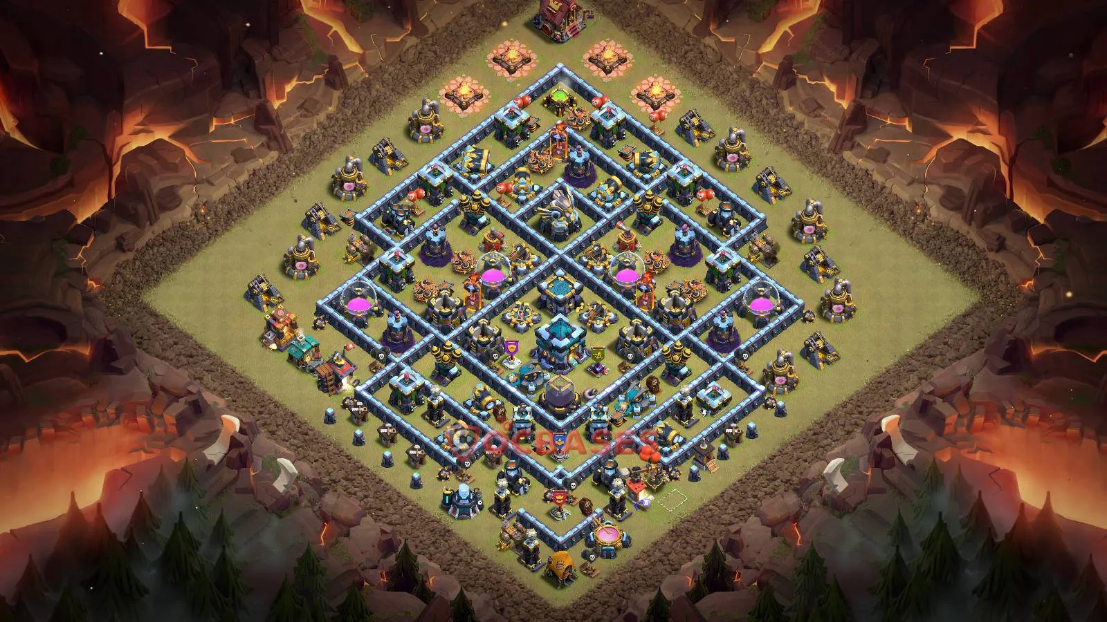 War (Anti-3 Star) Base TH13 - Clash of Clans Town Hall 13 Layout Link War (Anti-3 Star) Base TH13 - Clash of Clans Town Hall 13 WAR Base Layout with Copy Link 2026