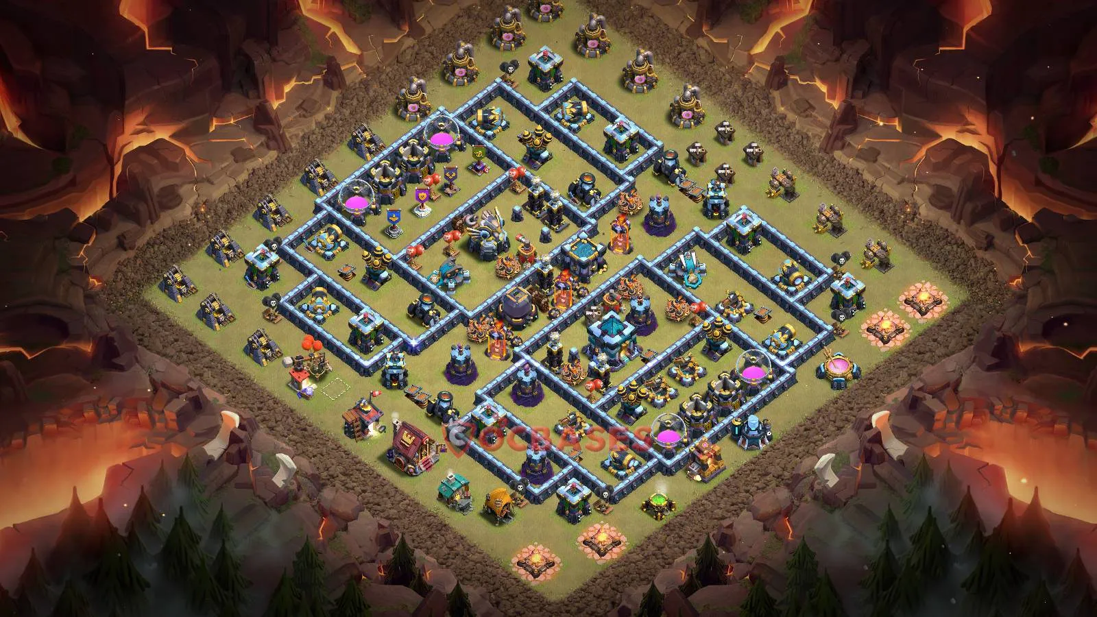 War (Anti-3 Star) Base TH13 - Clash of Clans Layout War (Anti-3 Star) Base TH13 - Clash of Clans Town Hall 13 Layout with Link