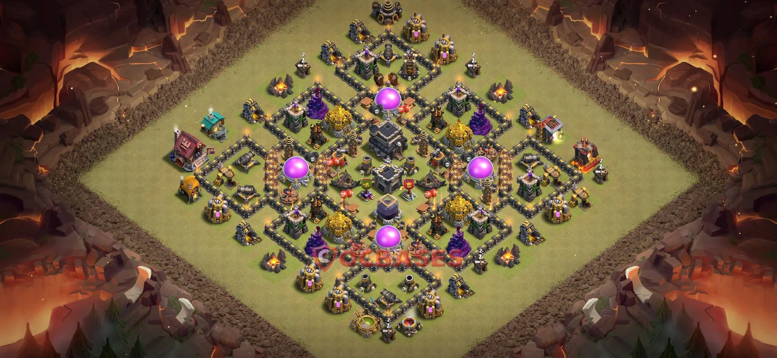 War (Anti-3 Star) Base TH9 with Link | Clash of Clans Bases | Layouts ID yqjef