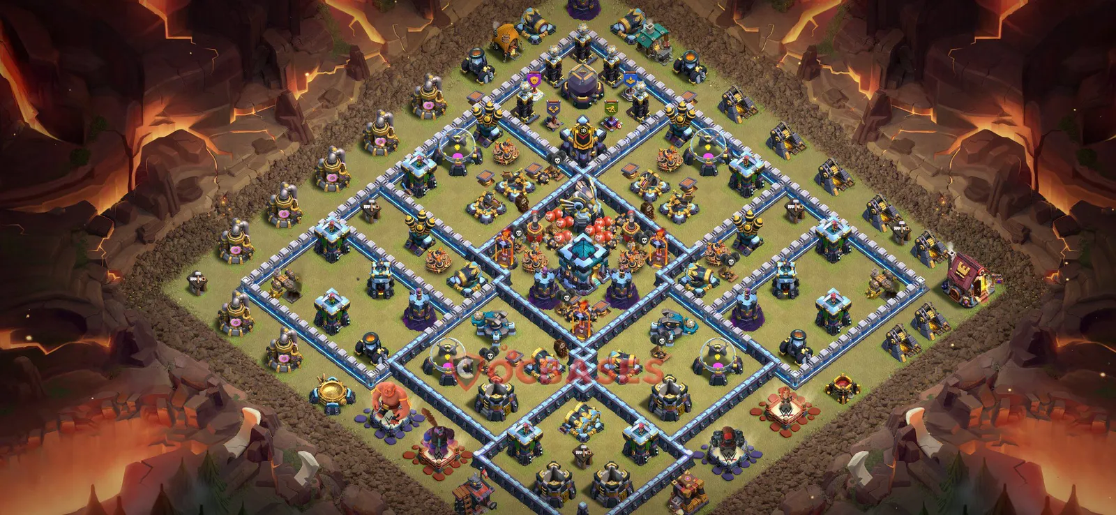 War (Anti-3 Star) Base TH13 with Link | Clash of Clans Bases | Layouts ID yuupz