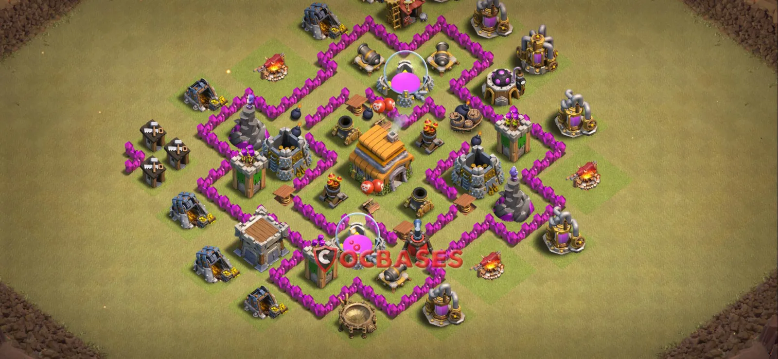 War (Anti-3 Star) Base TH6 with Link | Clash of Clans Bases | Layouts ID yv8kl