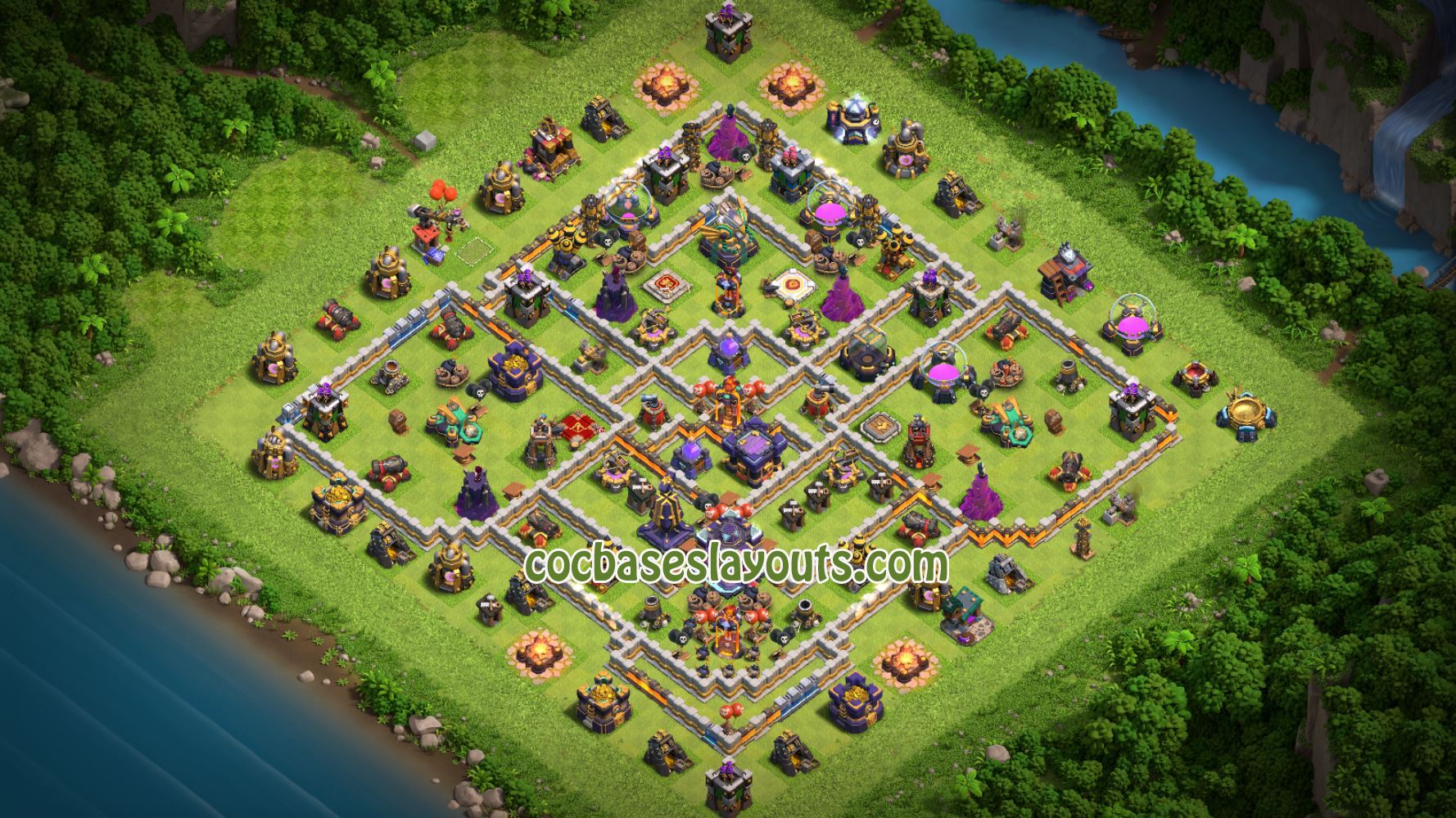 TH 15 Base COC Layout - XV130 with Link - COC Bases Layouts