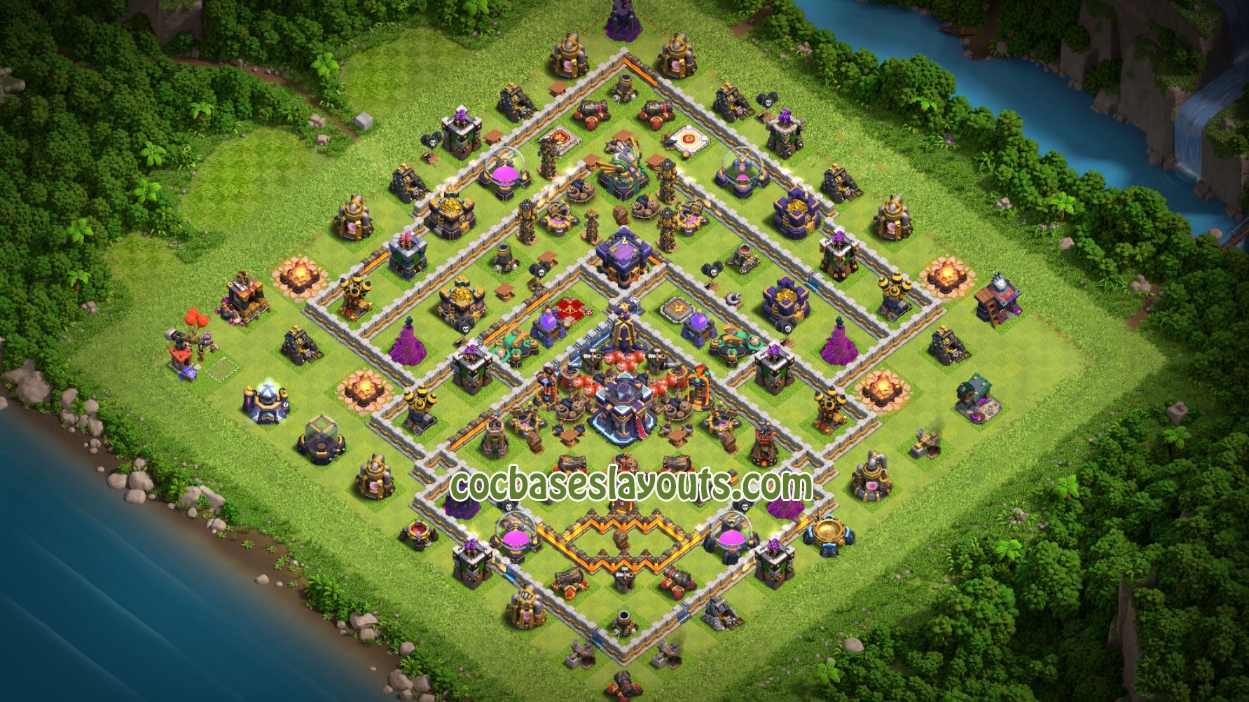 TH 15 Base COC Layout - XV135 with Link - COC Bases Layouts