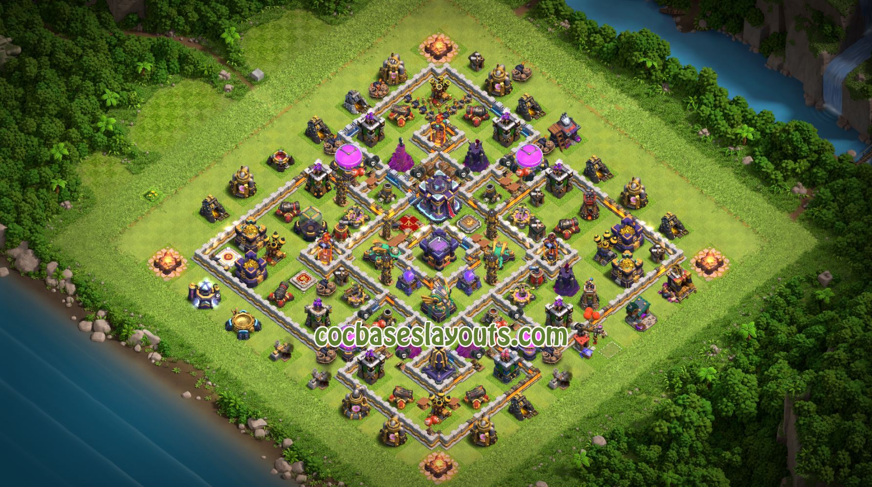 TH 15 Base COC Layout - XV47 with Link - COC Bases Layouts