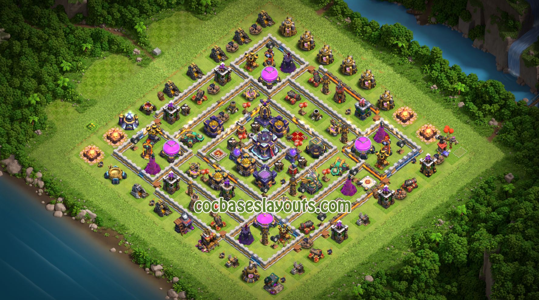 TH 15 Base COC Layout - XV49 with Link - COC Bases Layouts