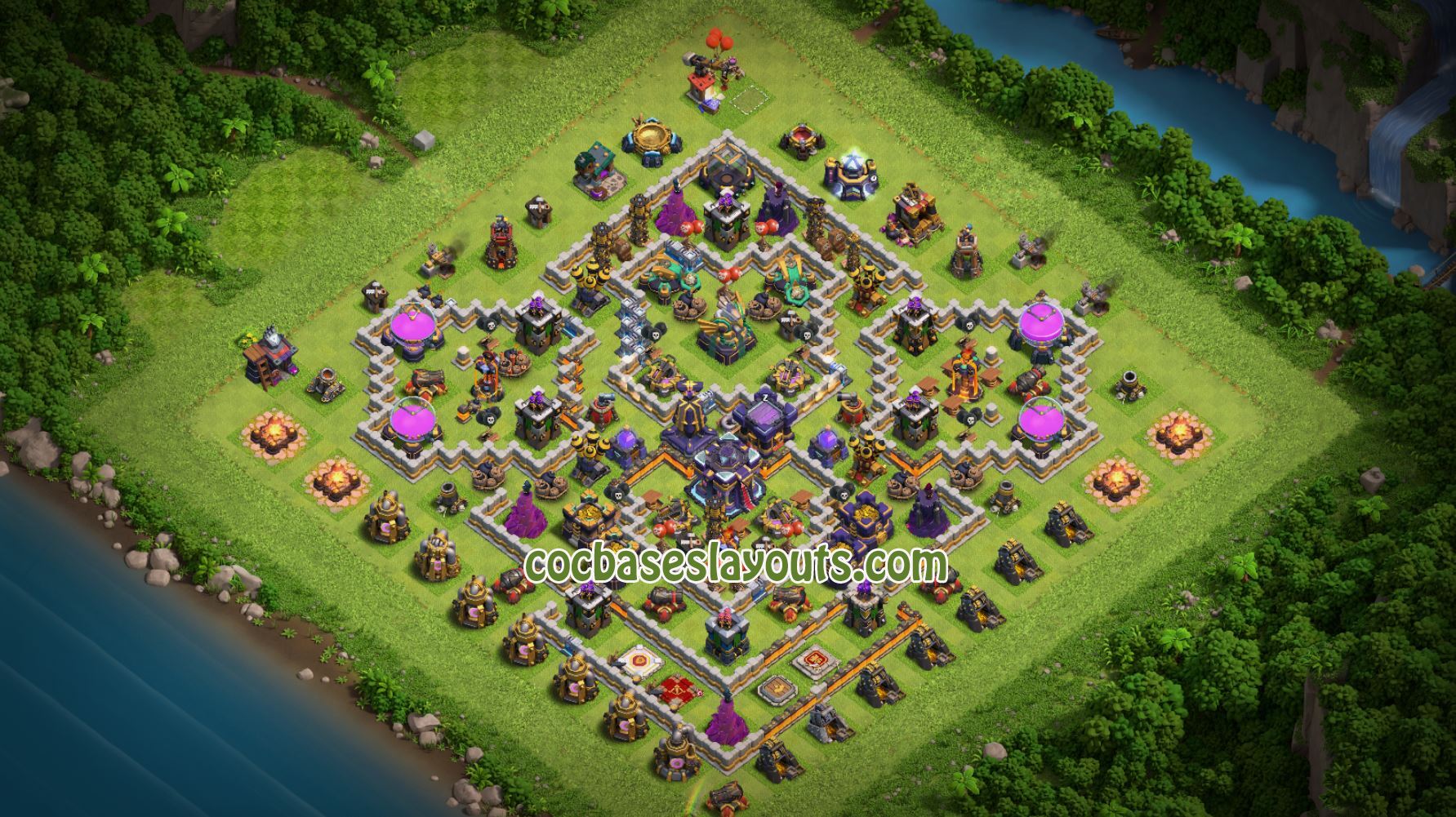 Th 15 Base Coc Layout - Xv61 With Link - Coc Bases Layouts