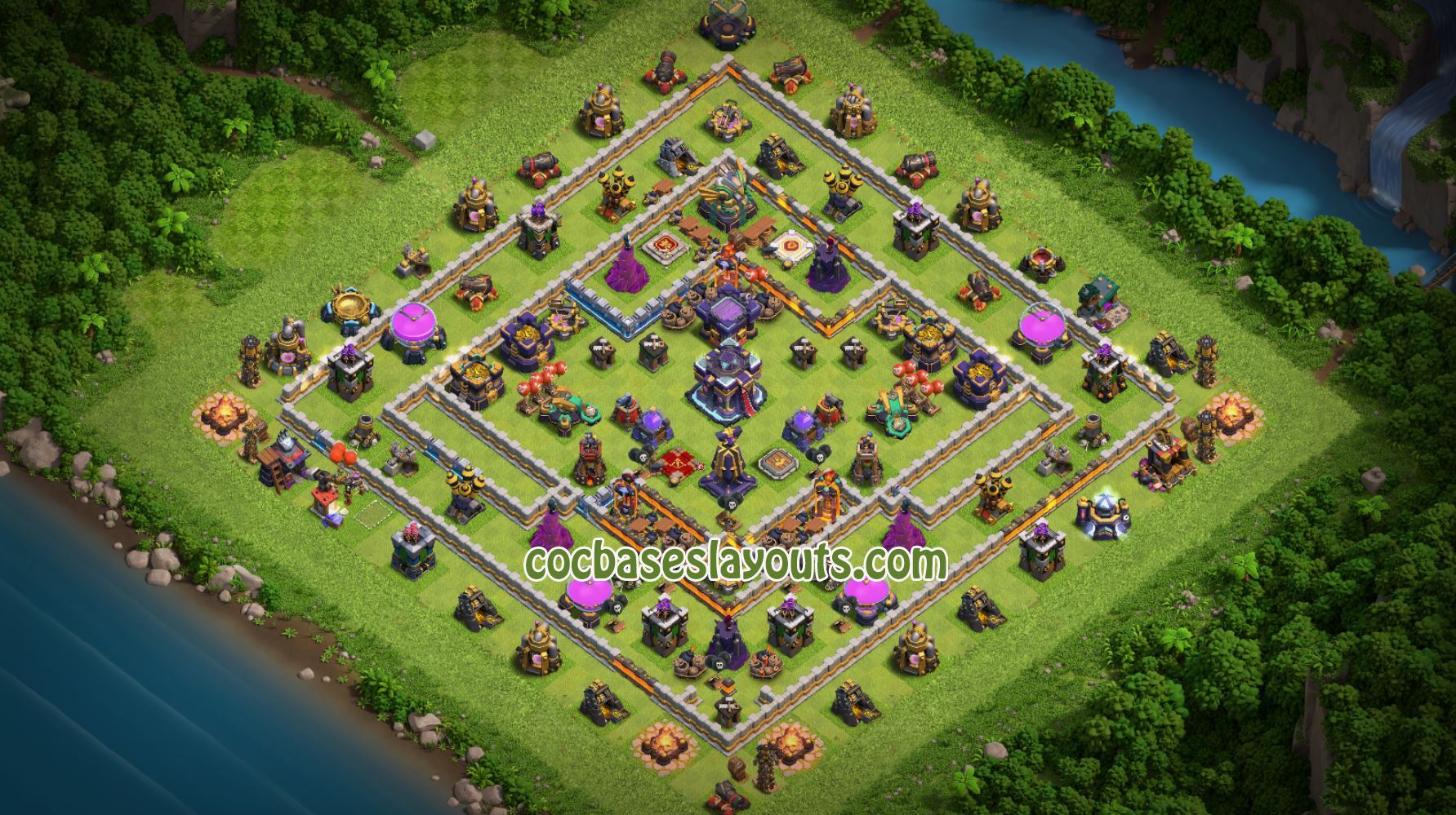 TH 15 Base COC Layout - XV71 with Link - COC Bases Layouts