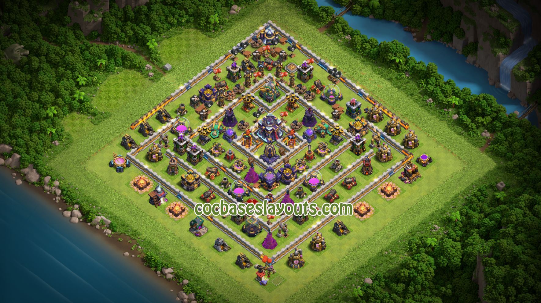 TH 15 Base COC Layout - XV75 with Link - COC Bases Layouts