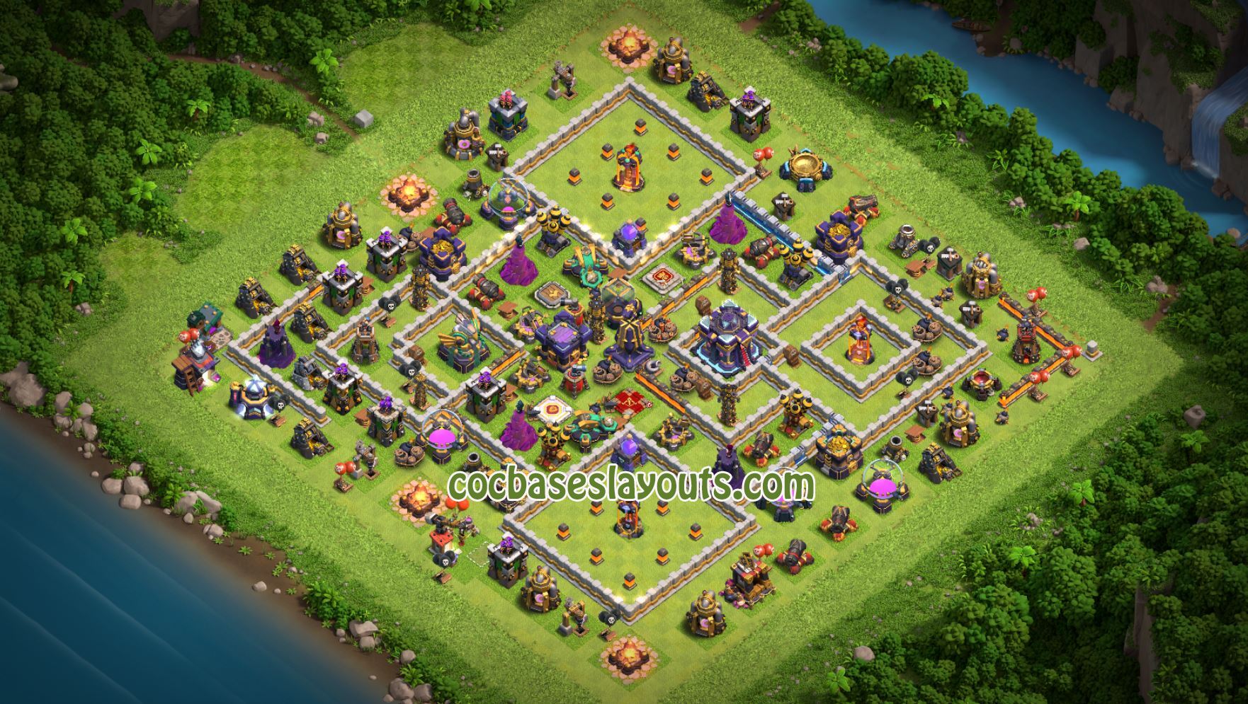 TH 15 Base COC Layout - XV76 with Link - COC Bases Layouts