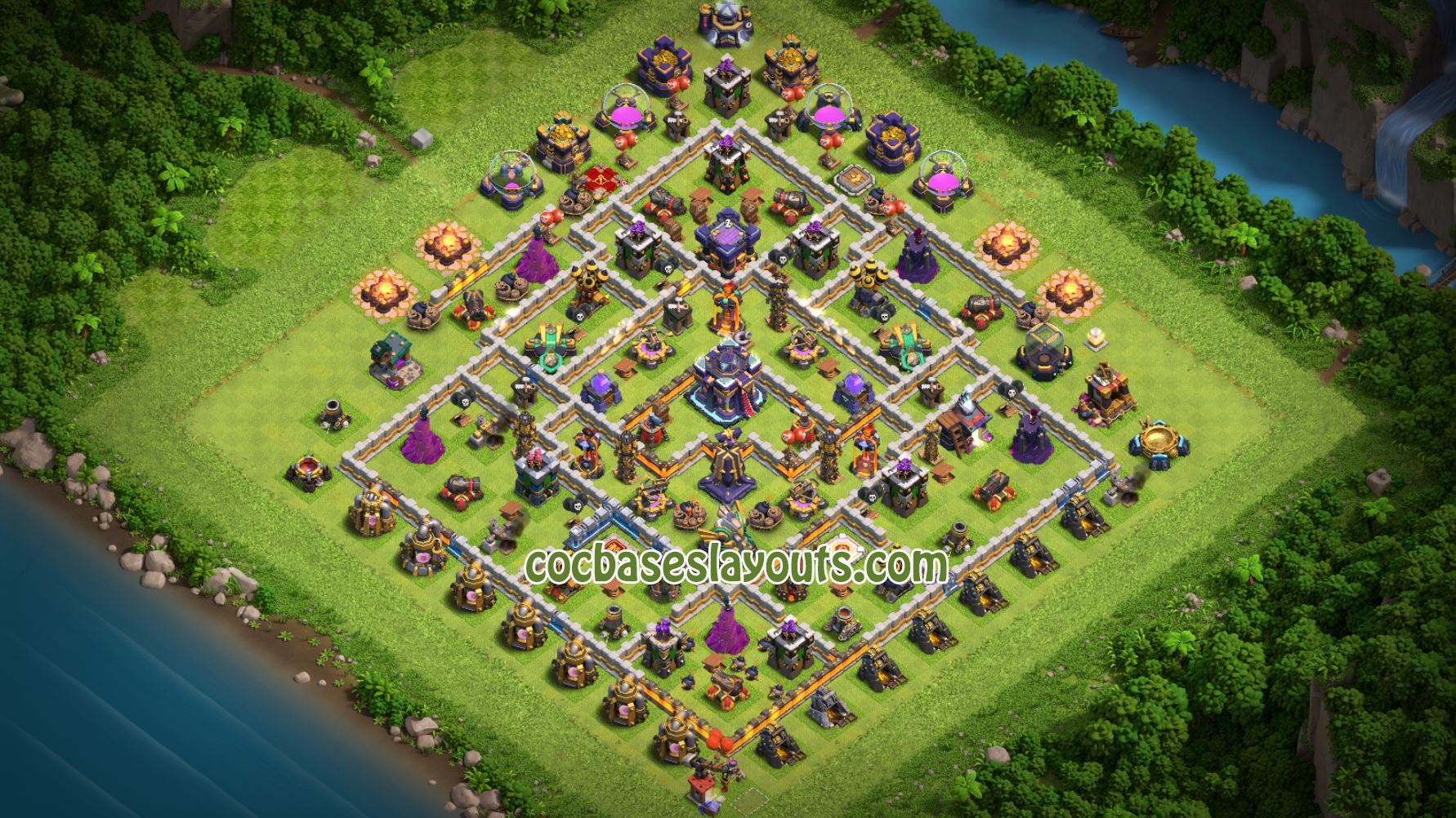 TH 15 Base COC Layout - XV85 with Link - COC Bases Layouts