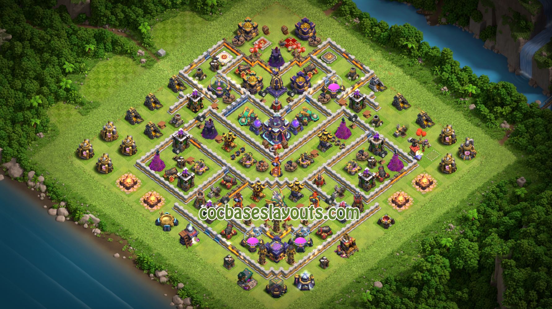 TH 15 Base COC Layout - XV88 with Link - COC Bases Layouts