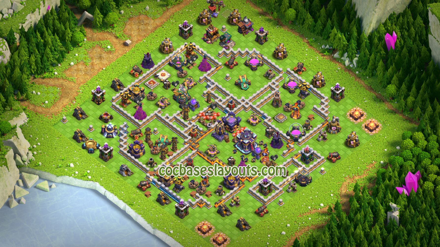 TH 15 Base COC Layout - XV93 with Link - COC Bases Layouts